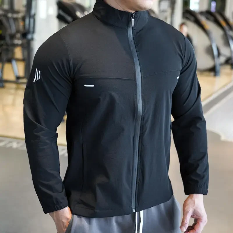 Reflective Running Jacket - Lodowy jedwab cienkie koszule topy sportowy