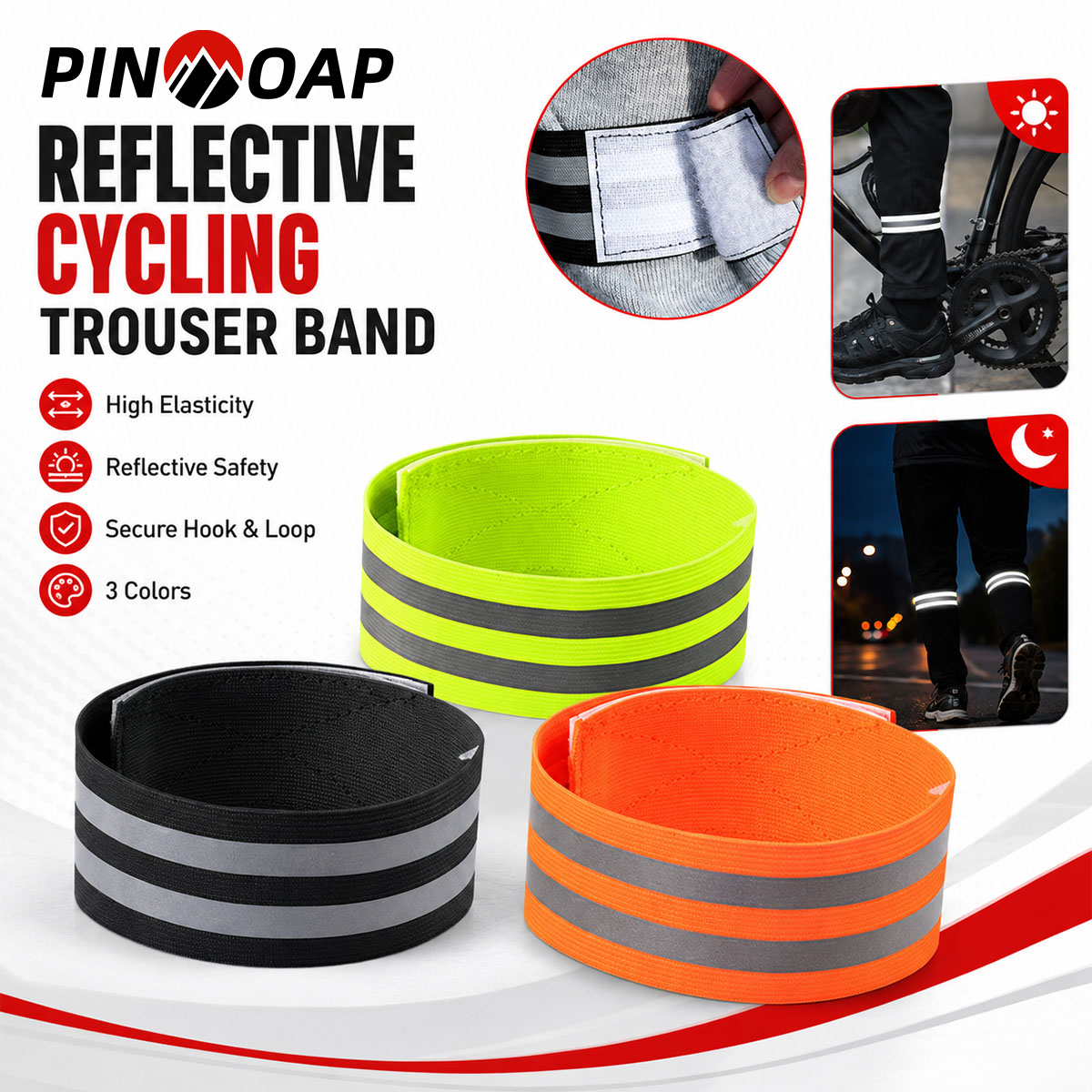Running Gear Reflective - PINMOAP 1/2 SZT. Pasek na nogę